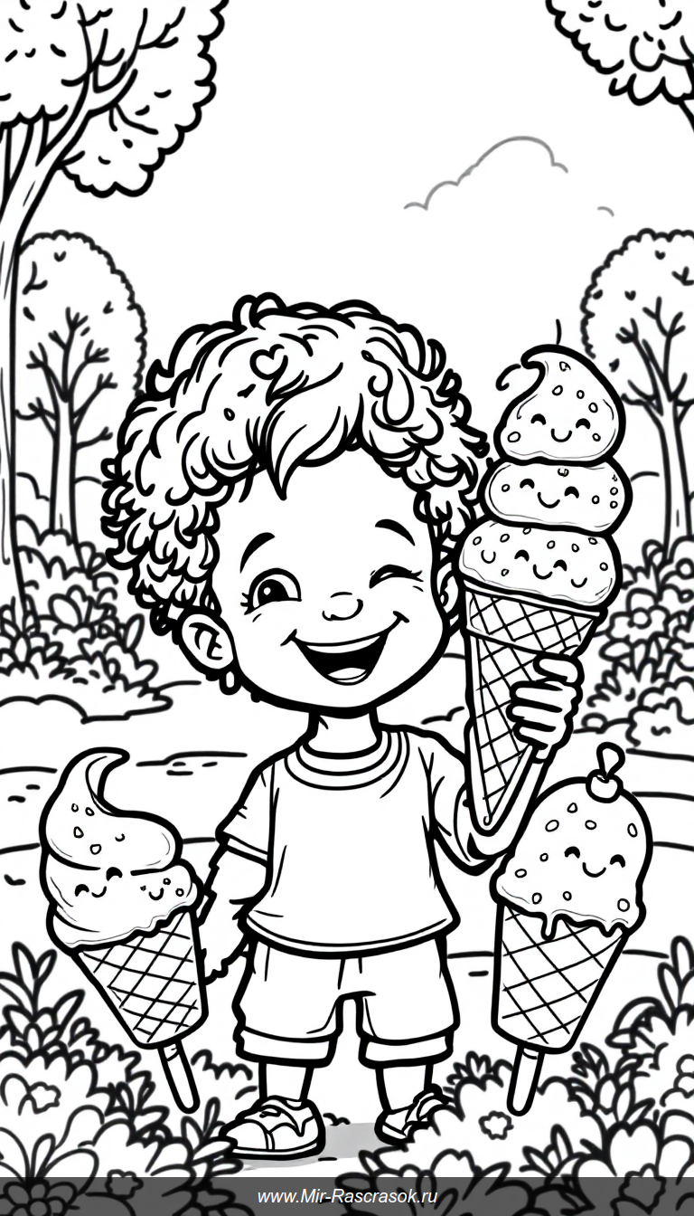 Веселое мороженое дарит улыбки детям и наполняет их день радостью 🍦😊 Наш новый раскраска с веселыми рожками и фруктами принесет творческое вдохновение каждому малышу 🎨🌞 Развивайте воображение и наслаждайтесь яркими красками вместе с нами!