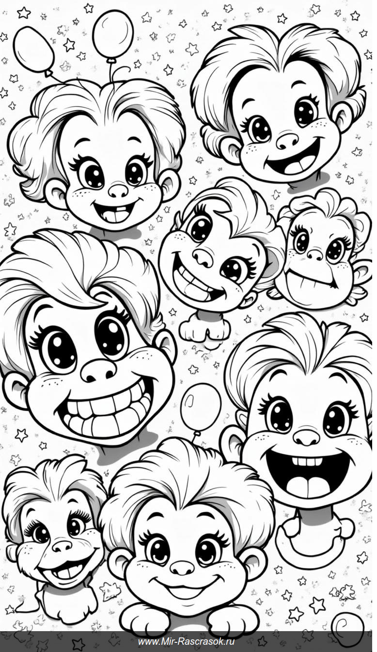Веселые лица для раскрашивания: создаем мир забавы и креатива
