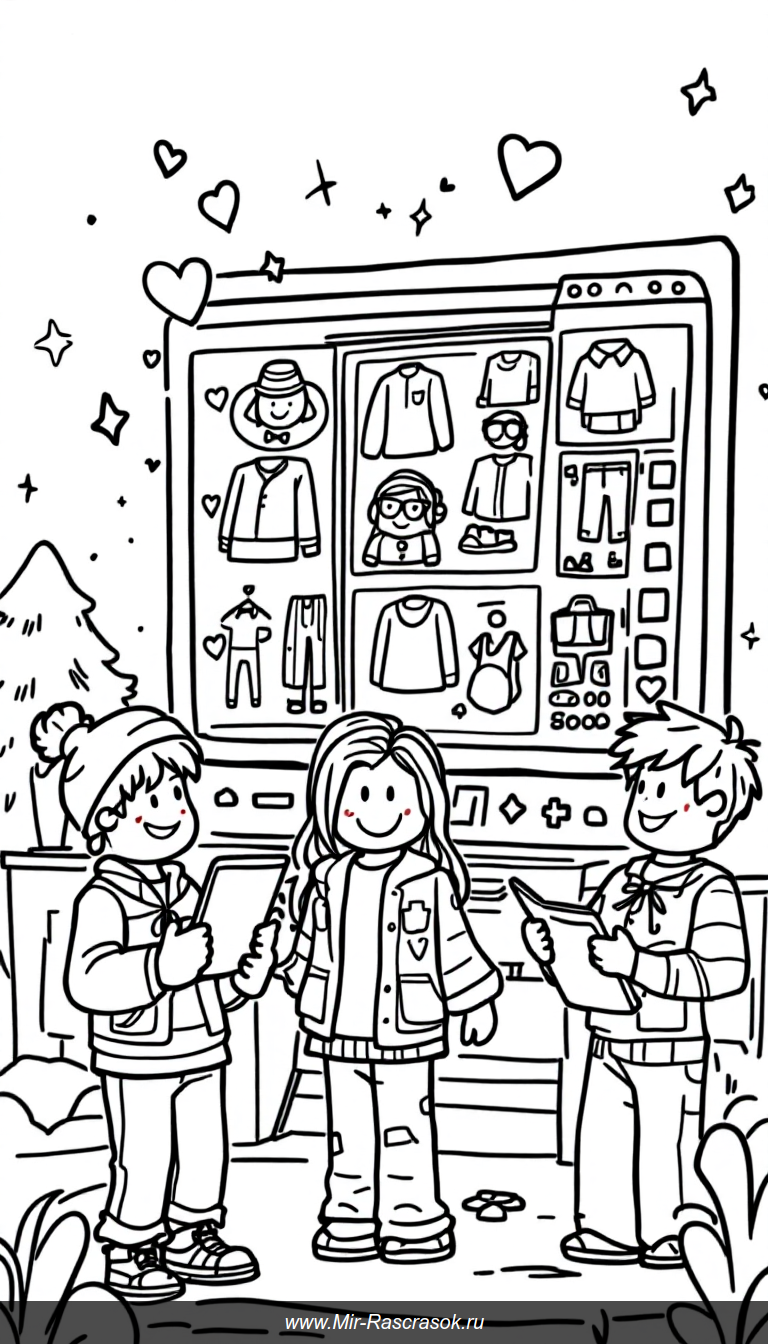 Раскраска для детей Roblox Создаем свои уникальные аватары легко и весело