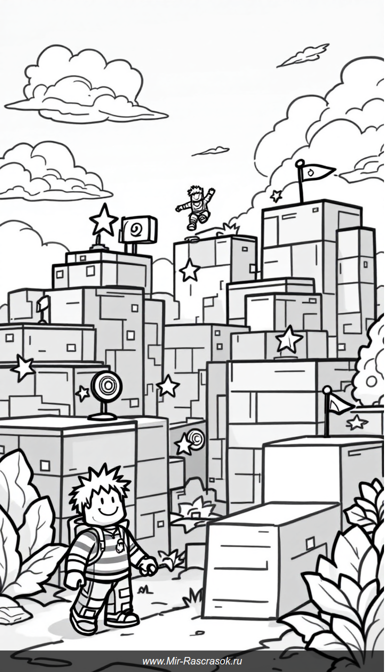 Яркое приключение Roblox Obby для раскрашивания и весёлых игр